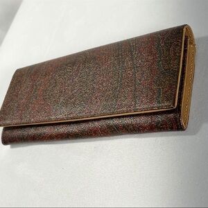 Etro Milano Paisley Leather Continental Wallet